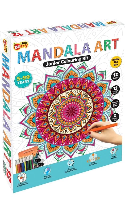 Mandala Art Junior Colouring Kit by Little Berry