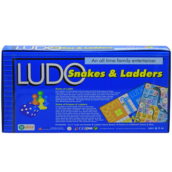 Ludo Snakes & Ladders 2-in-1 Family Board Game by Ekta