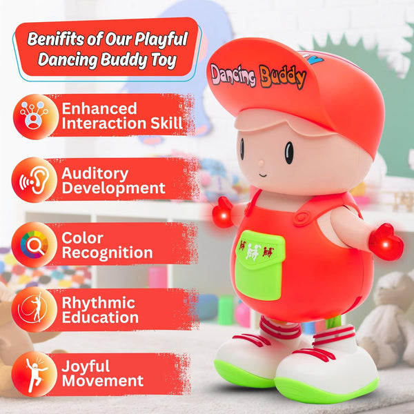 Dancing Buddy Electric Dancing Toy with LED Glowing Hands, Dynamic Music & Hand Flapping