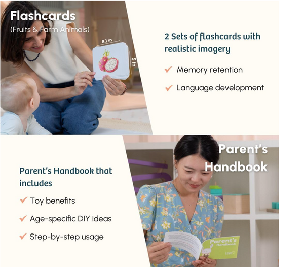 Curious Cub Play & Learn Montessori Kit – Level 3 | 8-in-1 Baby Sensory Box | 3 Months+