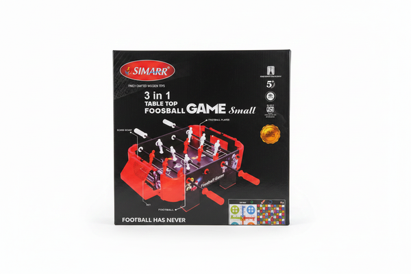 Simarr 3 in 1 Table Top Foosball Game Small box packaging display