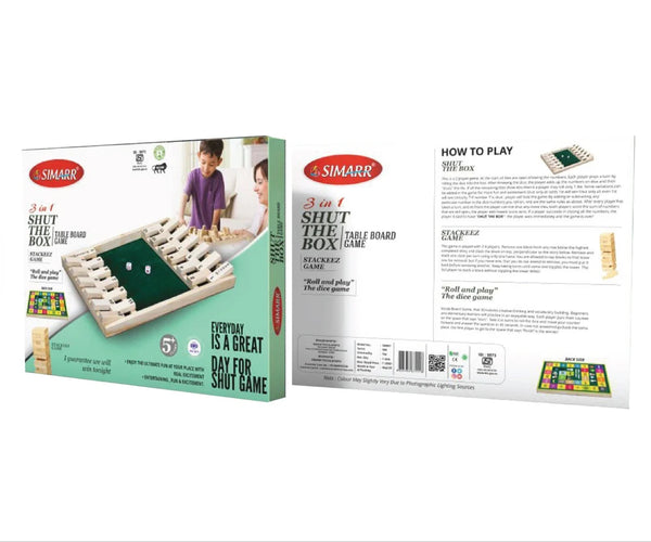 3-in-1 Shut The Box Table Board Game