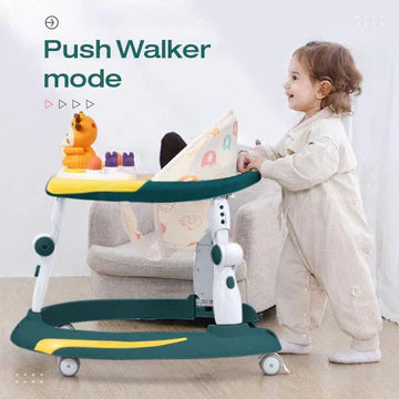 2-in-1 Baby Walker & Rocking Walker - Green Yellow