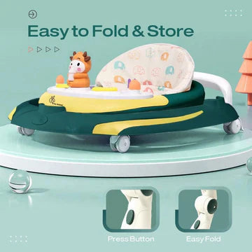 2-in-1 Baby Walker & Rocking Walker - Green Yellow