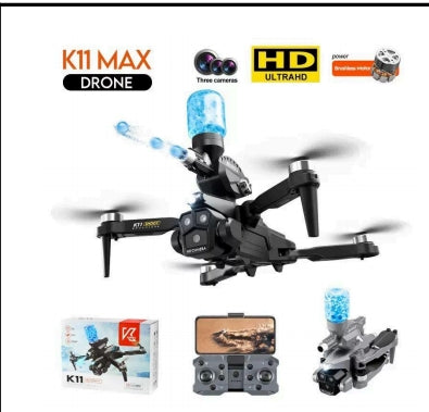 K11 MAX Drone - 8K Triple Camera Brushless Motor with Water Bomb Launcher