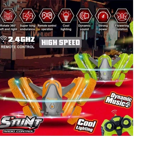 Hyper Stunt RC Car QX001 - 360° Rotating Firebike with Cool Lighting & Dynamic Music
