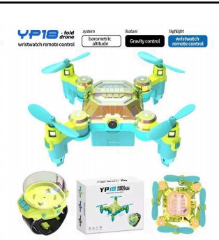 YP18 Fold Drone - Wristwatch Remote Control with HD Camera & Gravity Control