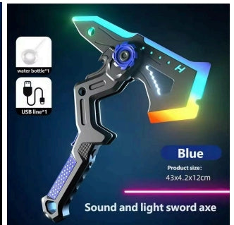 Shadow Sword Axe 2-in-1 - Sound & Light Interstellar Battle Blade with Mist Effect