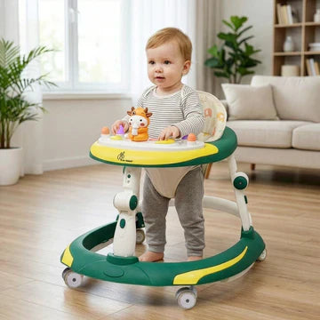 2-in-1 Baby Walker & Rocking Walker - Green Yellow