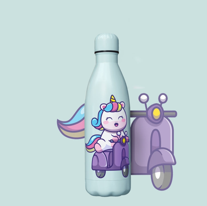 Purple Scooter - 500ml Kids Insulated Bottle