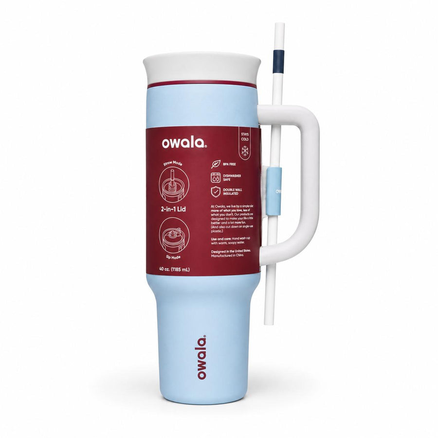 Owala Tumbler 40oz Navy Blue front view