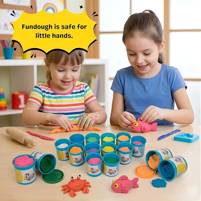 Funskool Fun Doh Box of Colours - 12 Tubs (50g Each)