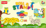 Funskool Fun Doh Roll & Stamp Set - 4 Tubs (Animals Theme)