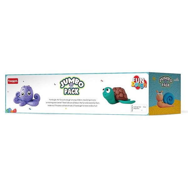 Funskool Fun Doh Jumbo Pack - 4 Exciting Colours (250g Each)