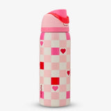Owala FreeSip Checker Hearts Edition - full bottle front view
