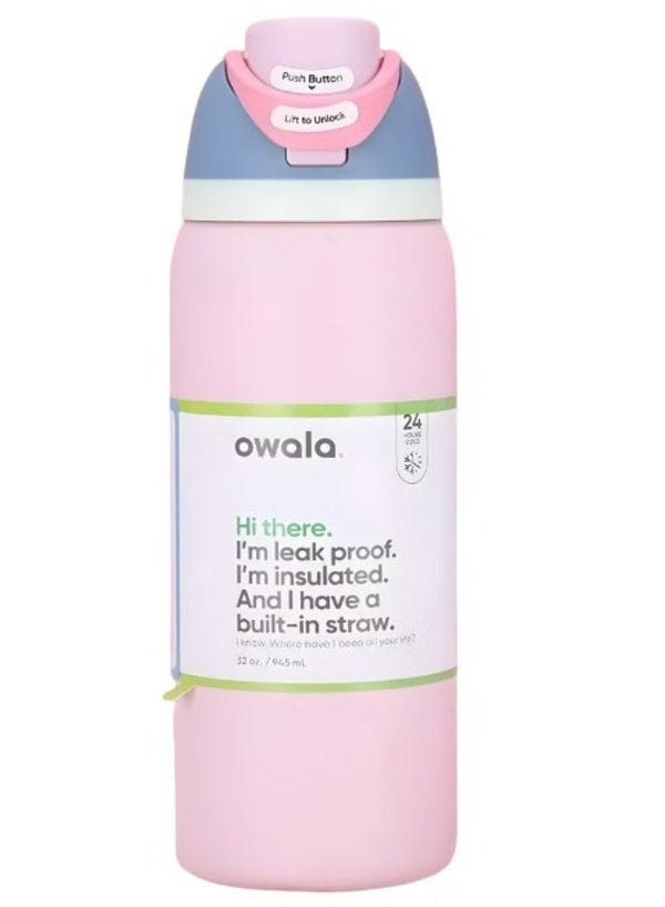 Owala FreeSip 32oz pink - white background product shot