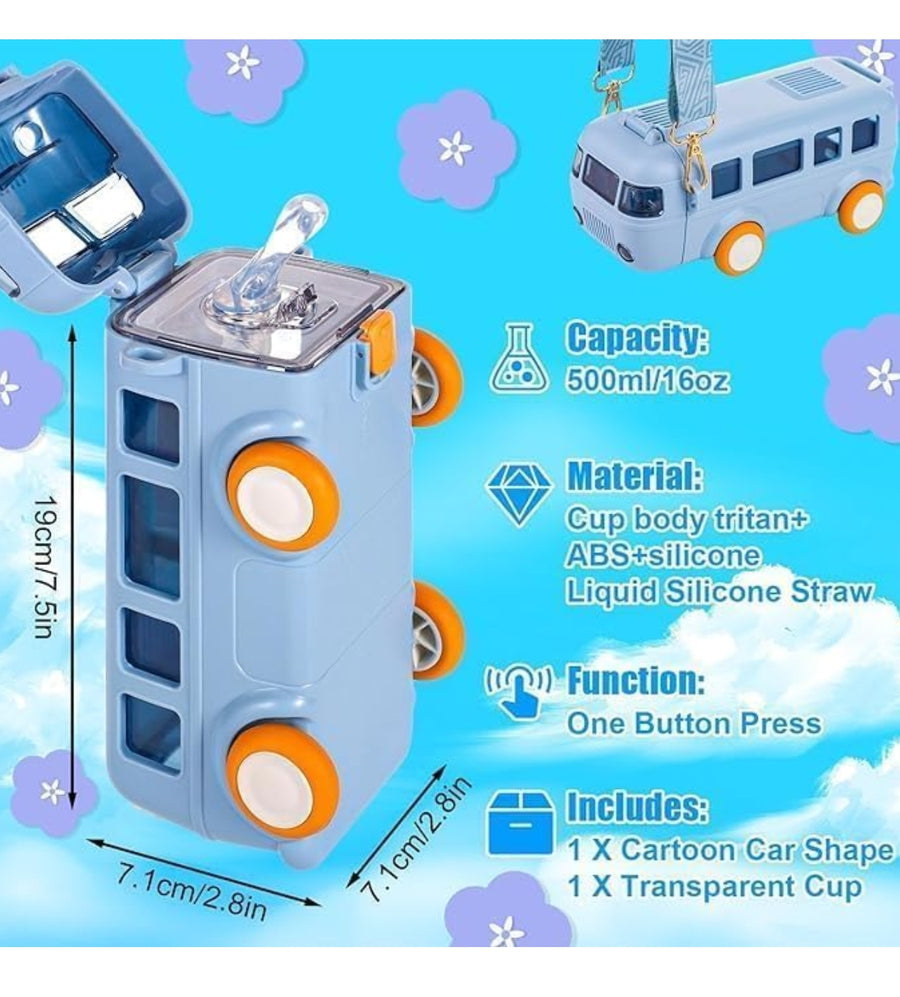 Amazon listing - bus water bottle details