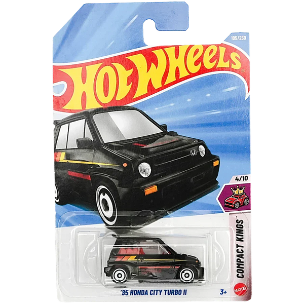 Hot Wheels '85 Honda City Turbo II Compact Kings Die-Cast Toy Car (105/250) - Black