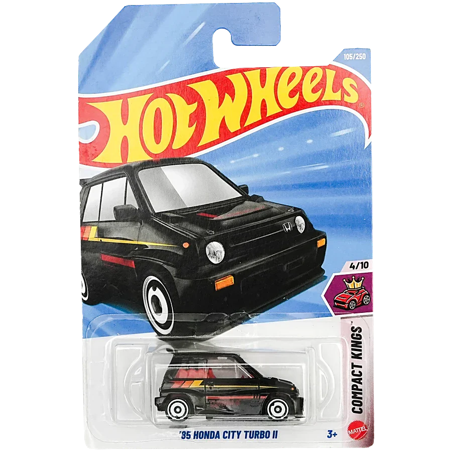 Hot Wheels '85 Honda City Turbo II Compact Kings Die-Cast Toy Car (105/250) - Black
