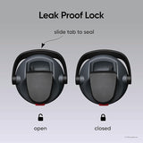 Owala FreeSip Darth Vader - leak proof lock slide tab open closed infographic