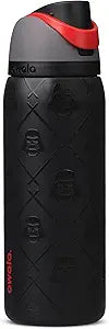 Owala FreeSip Darth Vader - full bottle closed front view matte black