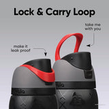 Owala FreeSip Darth Vader - Lock and Carry Loop infographic red loop