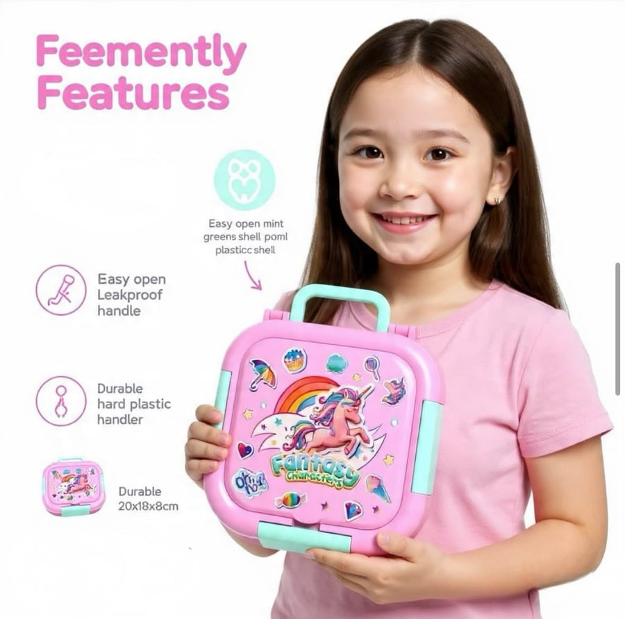 Kids lunch box all 8 designs - Dinosaur Space, Car, Game, Football, Unicorn, Mermaid, Cat
