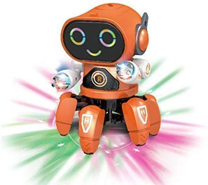 Bot Robot Pioneer Colorful Lights and Music All Direction Movement Dancing Robot Toys for Boys and Girls (Orange)