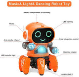 Bot Robot Pioneer Colorful Lights and Music All Direction Movement Dancing Robot Toys for Boys and Girls (Orange)