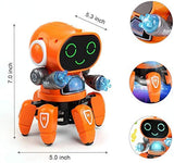 Bot Robot Pioneer Colorful Lights and Music All Direction Movement Dancing Robot Toys for Boys and Girls (Orange)
