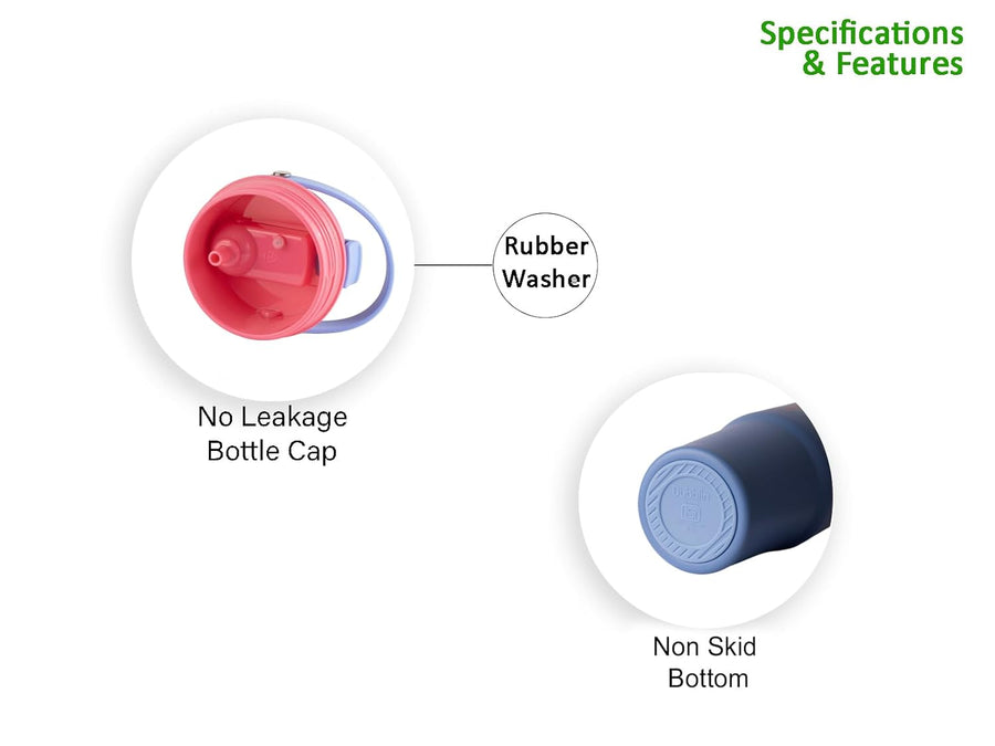 Dubblin Craze 800 Thermal Vacuum Insulated Sipper Bottle (Twin Flow: Normal Sipper Plus Straw Sipper)