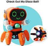 Bot Robot Pioneer Colorful Lights and Music All Direction Movement Dancing Robot Toys for Boys and Girls (Orange)