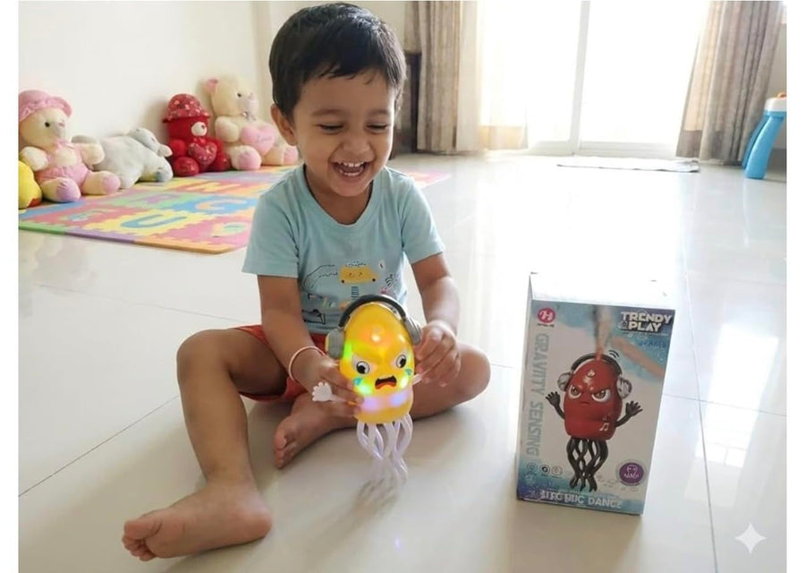 Hong Jie Trendy Play Gravity Sensing Electric Dance Jellyfish Toy with Light, Music & Mist Spray