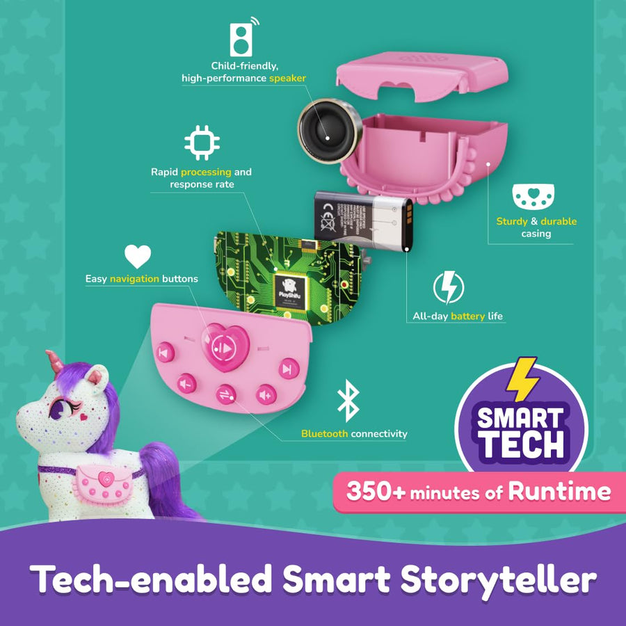 PlayShifu ZeeZee Smart Unicorn Toy - Interactive Storyteller with 100+ Stories, Rhymes & Songs