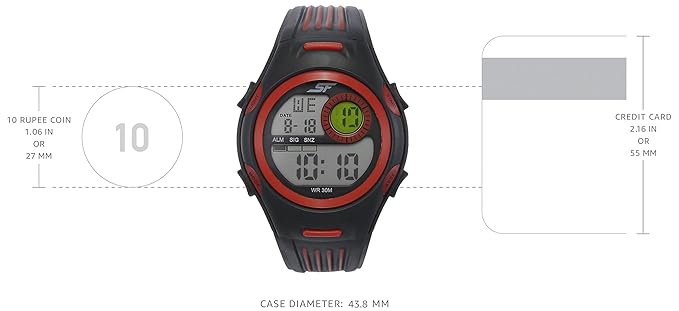 SF by Sonata Digital Sports Watch – Black & Red