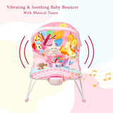 Mee Mee Baby Bouncer Cum Rocker Chair for Newborns to Toddlers, with Soothing Music and Vibration, Portable, Toy bar, (Compact, Pink)