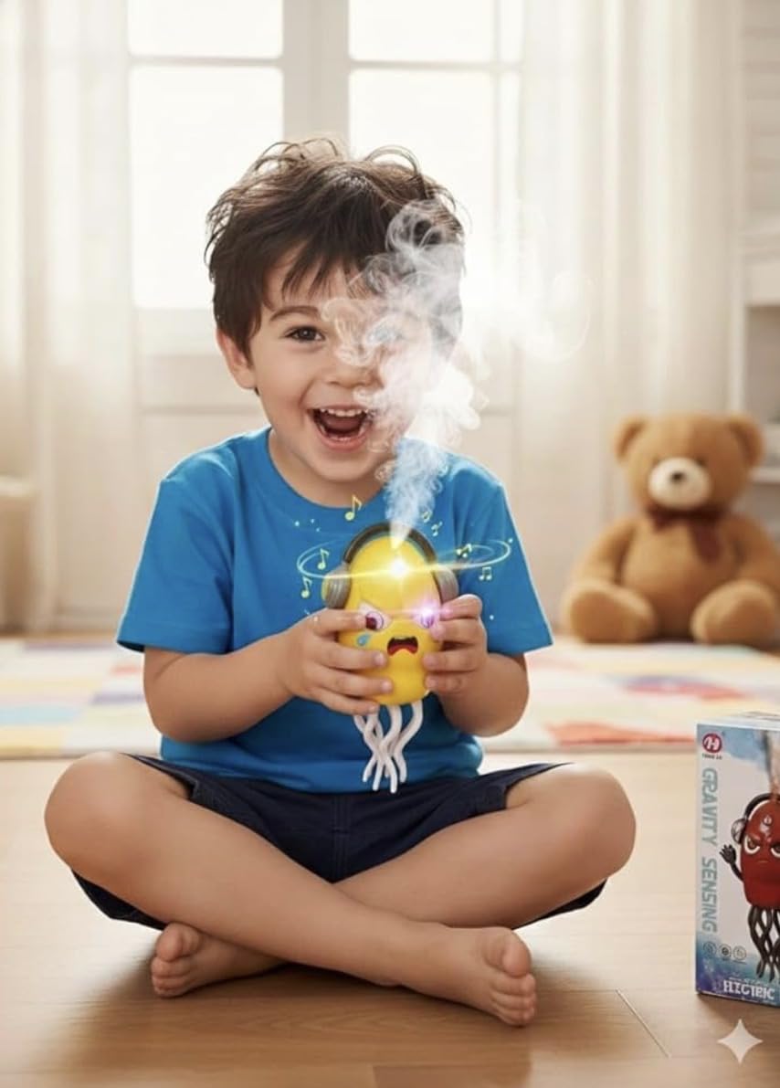 Hong Jie Trendy Play Gravity Sensing Electric Dance Jellyfish Toy with Light, Music & Mist Spray