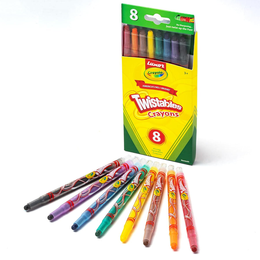 Luxor Crayola Twistables Crayons – 8 Brilliant Colors, No Sharpening!