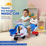 Toyzone Eco Avengers Magic Car – Swing Ride-On with Music & LED Lights for Kids