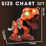 Thinker Place STEAM Learn About Gears - Build Your Own T-Rex Dinosaur Robot with LED Eyes, Sound & AR Experience for Kids 6+