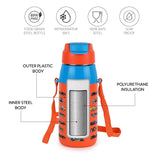 Cello Puro Steel-X Hydrakid 400 Hot Wheels Kids Insulated Bottle 400ml