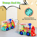 Bump and Go Transparent Gear Train Toy with Lights & Music
