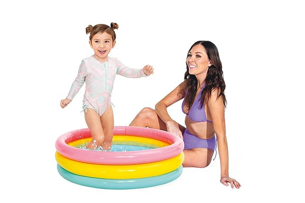 Intex Wet Set Inflatable Baby Pool – Sunset Glow 3-Ring (86cm x 25cm)