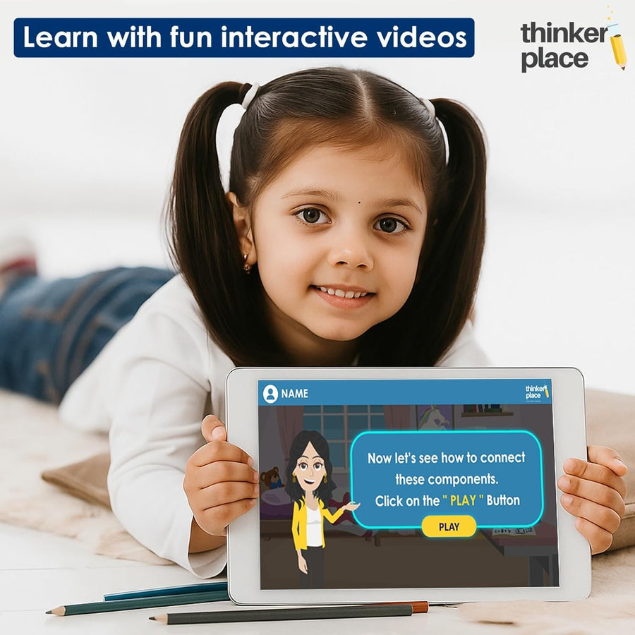 Thinker Place STEAM Learn About Gears - Build Your Own T-Rex Dinosaur Robot with LED Eyes, Sound & AR Experience for Kids 6+