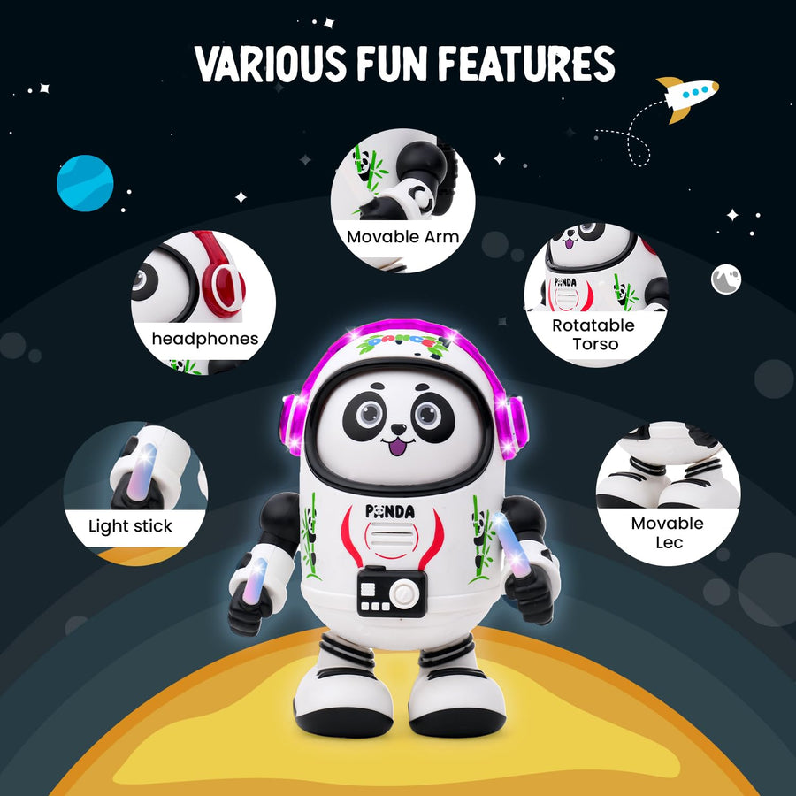 Dancing Panda Robot Toy for Kids – Musical Light-Up Space Astronaut