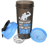 Gym Shaker Premium 750ml - Motivational Protein Shaker Bottle (Black & Blue)
