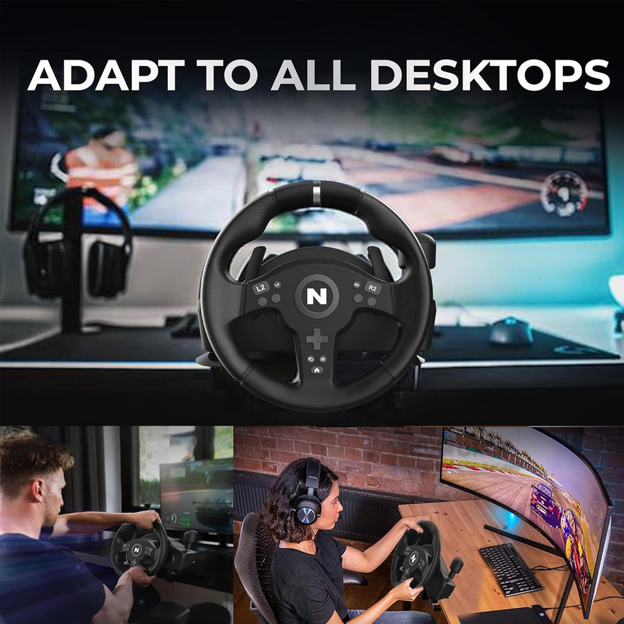 Nitho Drive Pro V200 Gaming Steering Wheel with Pedals and Integrated Gear Shifter, 270° Racing Wheel for PC, PS4, Xbox One & Xbox Series X|S, Switch & Switch 2, Driving Car Simulator with Vibration