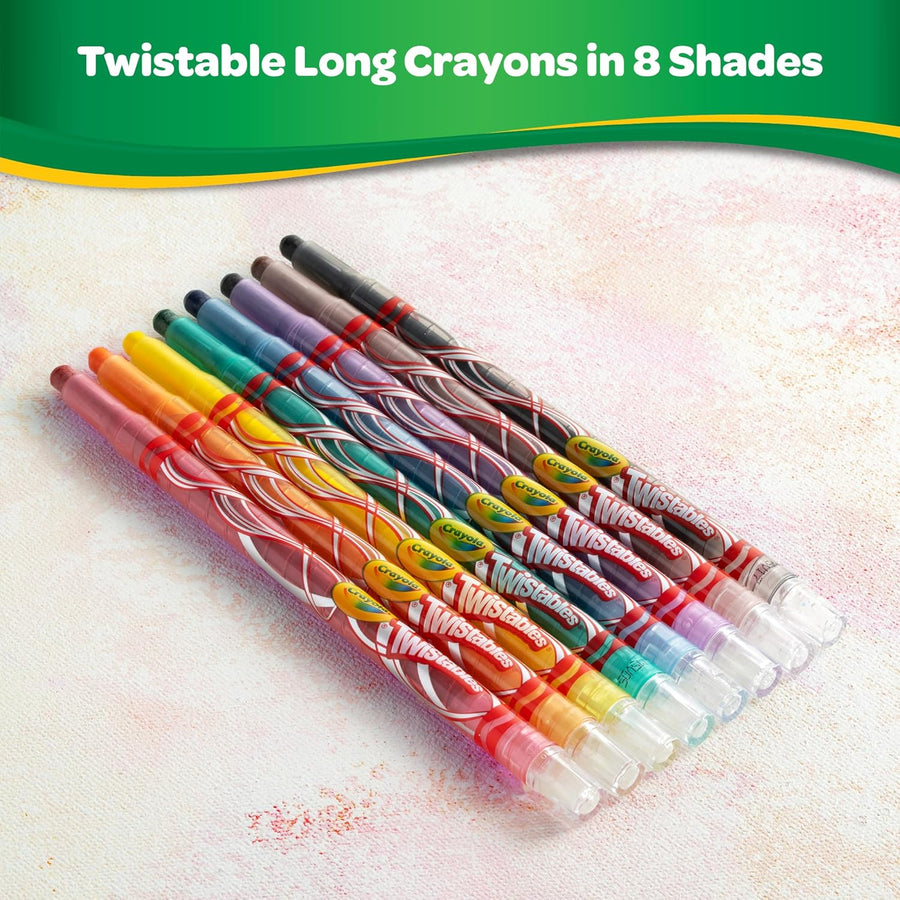 Luxor Crayola Twistables Crayons – 8 Brilliant Colors, No Sharpening!