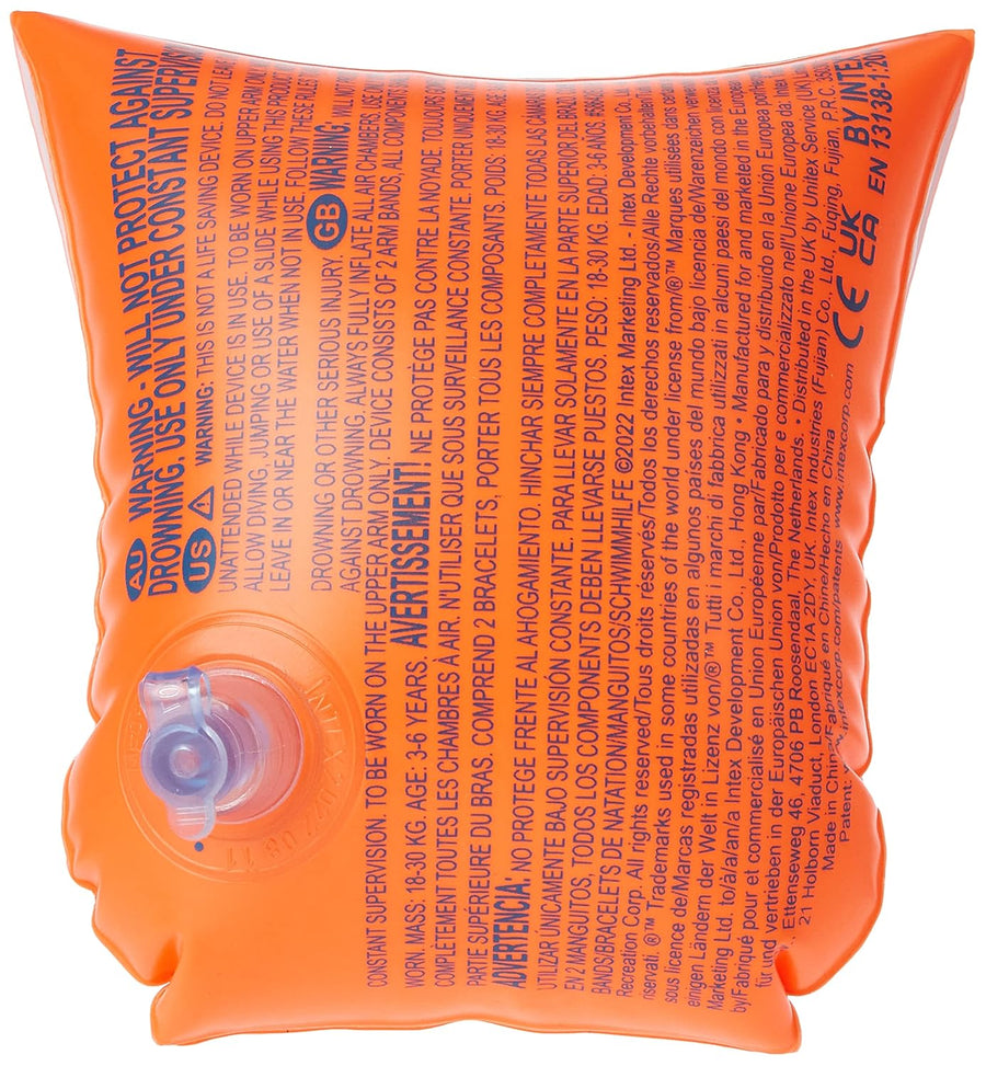 Intex Deluxe Swim Arm Bands for Kids – Inflatable Swimming Armbands, Age 3-6 Years (18-30 kg)