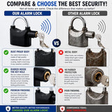 110dB Alarm Padlock with 3 Keys – Anti-Theft Security Lock